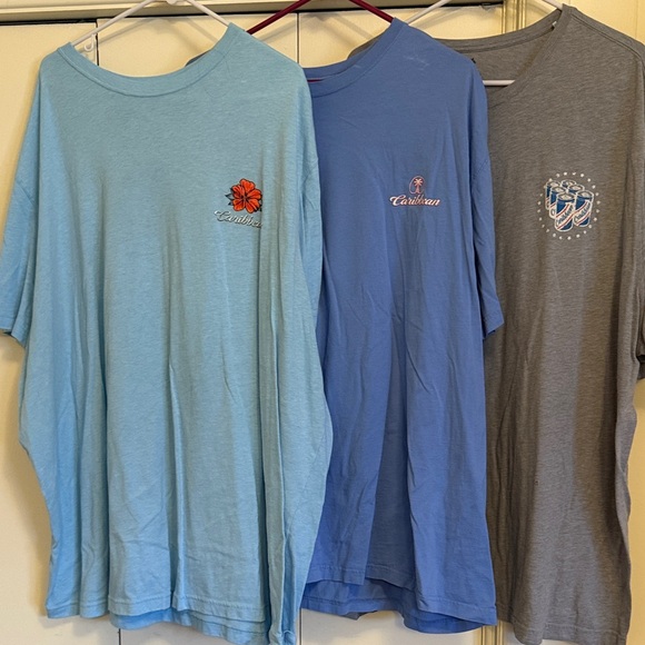 Caribbean Men's Short Sleeve Tees lot of 3- blue, charcoal..4XT - Picture 1 of 7